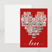 44 Foto Collage Liefde Instant Camera Film Hart   Notitiekaartje (Voorkant / Achterkant)