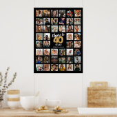 44 Fotocollage 40ste verjaardag Poster (Keuken)
