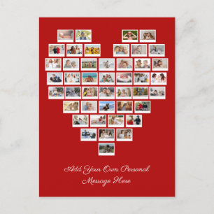 44 Fotocollage Voeg je eigen groet wit hart toe Briefkaart