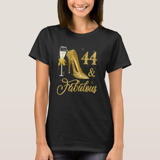 44 jaar en 44 jaar oud en 44e verjaardag Champagne T-shirt (Voorkant)