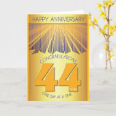 44 Jaar Nuchter Jubileum | Gouden Straal 12 Stappe Kaart (Gele Bloem)