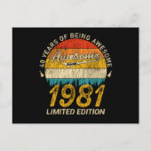 44 jaar oud 1981 Retro Geweldige 44e verjaardagsca Briefkaart (Voorkant)