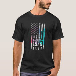 44 jaar oud, augustus 1978 Amerikaanse vlag 44e ve T-shirt