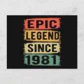 44 jaar oud Bday 1981 Epic Legend 44e verjaardag Briefkaart (Voorkant)