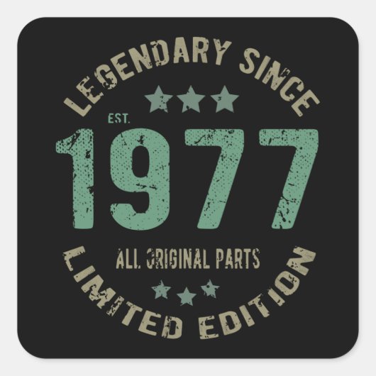 44 Jaar Oud Bday Legend 44e Verjaardag Vierkante Sticker (Voorkant)