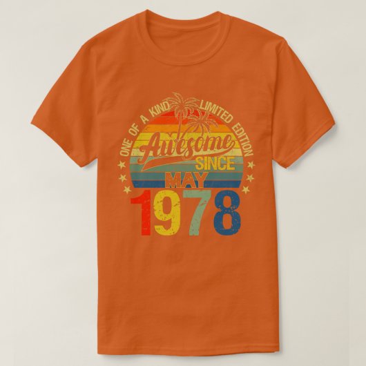 44 jaar oud mei 1978 Decorations 44th Bir T-shirt (Design voorkant)
