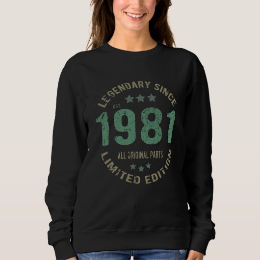 44 jaar oude Bday 1981 Legend 44e verjaardag cadea Trui (Voorkant)