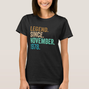44 jaar oude leggende sinds november 1978 44e gebo t-shirt