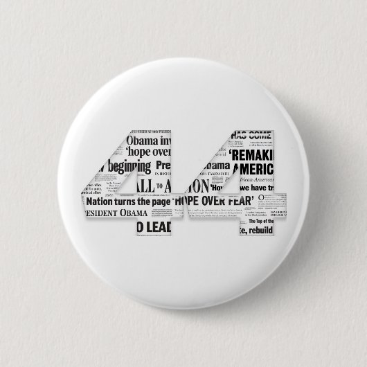 44: Obama Inauguration Headline Collage Button (Voorkant)