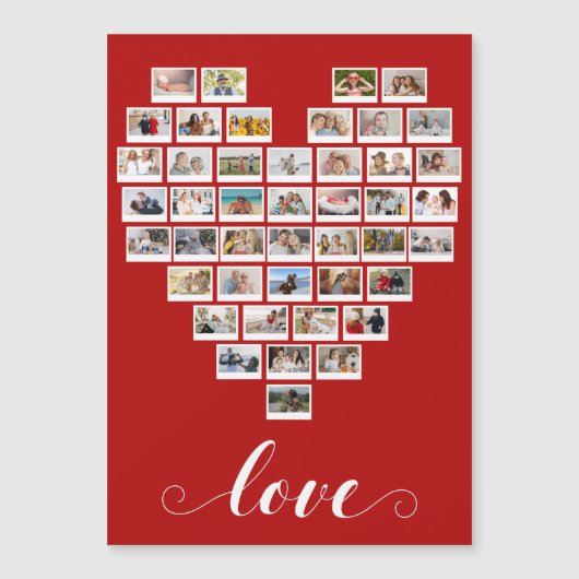 44 Photo Collage Camera Film Heart Magnetic Card (Voorkant)