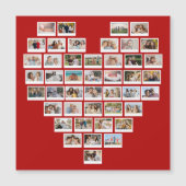 44 Photo Collage Red Heart Magnetic Card (Voorkant)