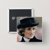 44 Princess Diana France 1988 Vierkante Button 5,1 Cm (Voorkant /achterkant)