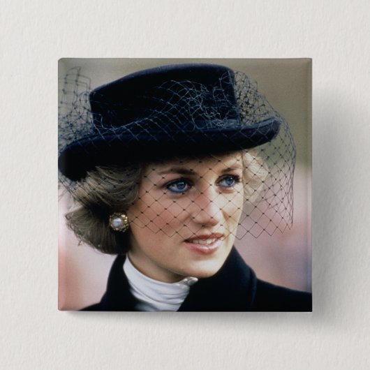 44 Princess Diana France 1988 Vierkante Button 5,1 Cm (Voorkant)