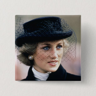 44 Princess Diana France 1988 Vierkante Button 5,1 Cm