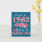 44 Year Old Made In 1982 Floral 44th Birthday Wome Kaart (Gele Bloem)