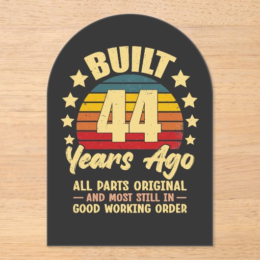 44 Years Ago All Parts Original 44th Birthday  Acryl Uitnodigingen (Voorkant)