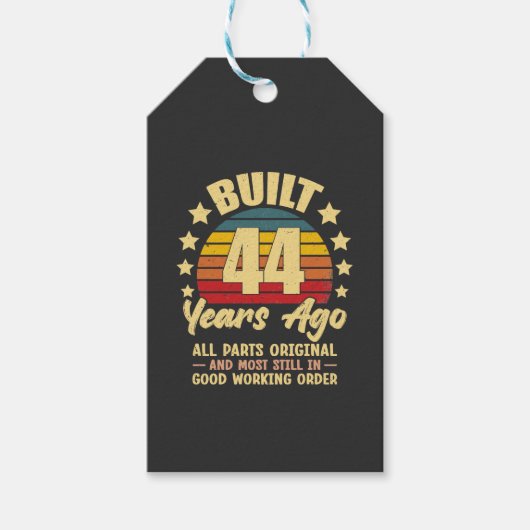 44 Years Ago All Parts Original 44th Birthday  Cadeaulabel (Voorkant)