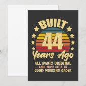 44 Years Ago All Parts Original 44th Birthday Kaart (Voorkant / Achterkant)