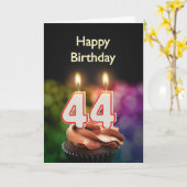 44e Birthday-kaart met kaarsen Kaart (Gele Bloem)
