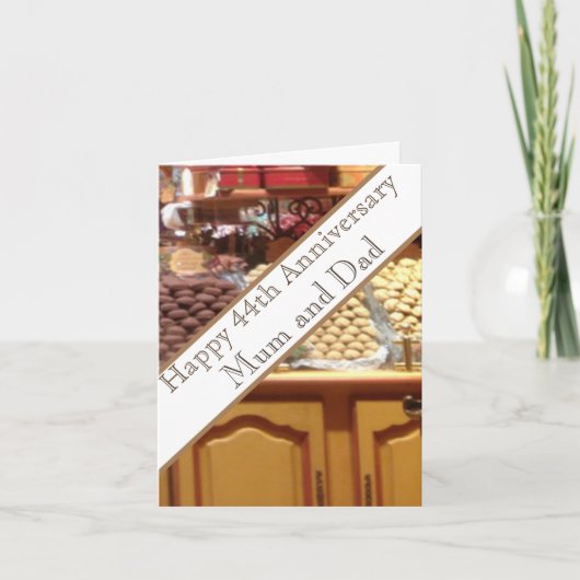 44e bruiloft Jubileum bewerkbaar Kaart (Voorkant)