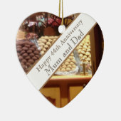 44e bruiloft Jubileum bewerkbaar Keramisch Ornament (Rechts)