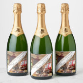44e bruiloft Jubileum bewerkbaar Sparkling Wijnetiket (Flessen)