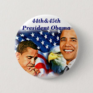 44e en 45e President Obama, Verenigde Staten_ Ronde Button 5,7 Cm
