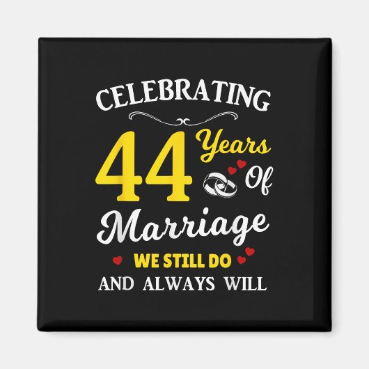 44e jaar bruiloft Jubileum Magneet (Voorkant)