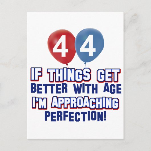 44e jaar oud verjaardagsontwerp briefkaart (Voorkant)
