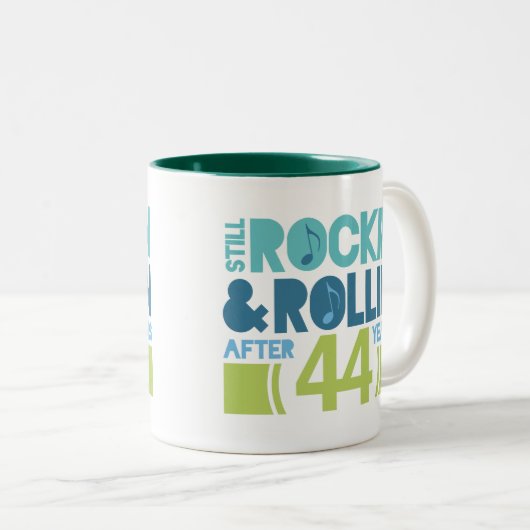 44e Jubileum bruiloft Tweekleurige Koffiemok (Voorkant rechts)