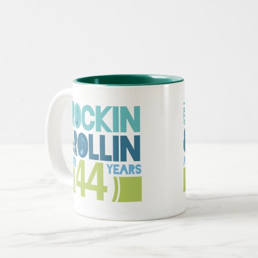 44e Jubileum bruiloft Tweekleurige Koffiemok (Voorkant links)