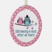 44e Jubileum Owl Wedding Jubilea Gift Keramisch Ornament (Rechts)