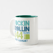 44e Jubileum persoonlijke microscoopcadeau Tweekleurige Koffiemok (Voorkant links)
