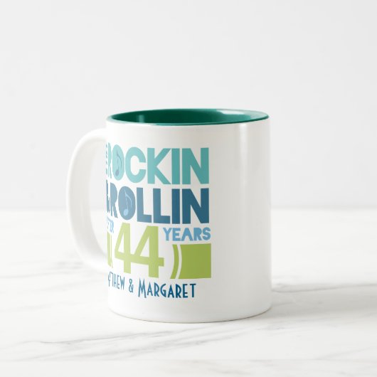 44e Jubileum persoonlijke microscoopcadeau Tweekleurige Koffiemok (Voorkant links)