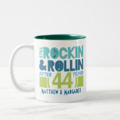 44e Jubileum persoonlijke microscoopcadeau Tweekleurige Koffiemok (Links)