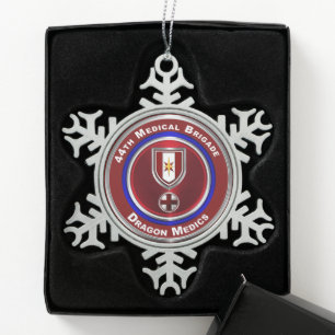 44e medische brigade Keepomwille Tin Sneeuwvlok Ornament