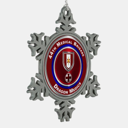 44e medische brigade Keepomwille Tin Sneeuwvlok Ornament (Links)