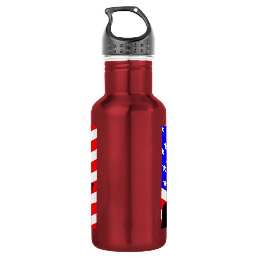 44e President, Barack Obama en Flag Water Bottle Waterfles (Achterkant)
