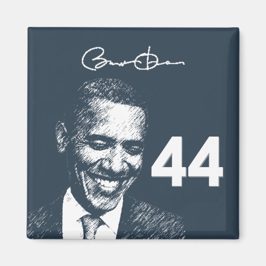 44e President: President Obama met handtekening Magneet (Voorkant)