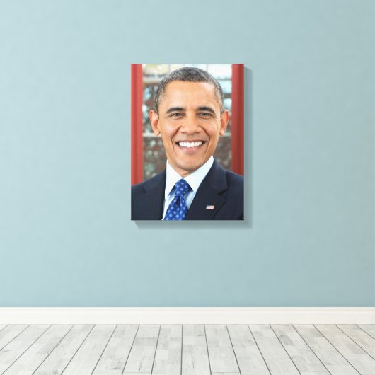 44e President van de verenigde staten Barack Obama Canvas Afdruk (Insitu (Houten vloer))