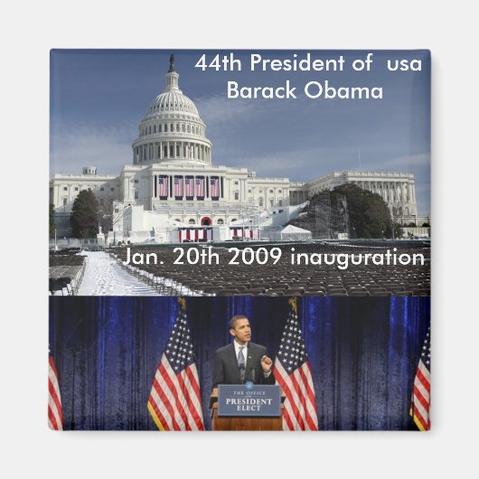 44e President van de VS, Barack Obama Magneet (Voorkant)