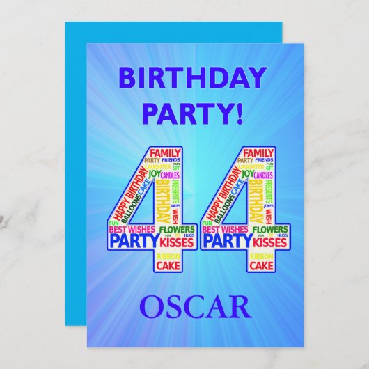 44e uitnodiging van de Partij van de Geboortedag V (Voorkant / Achterkant)