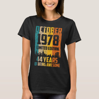 44e verjaardag 44 jaar Geweldige sinds oktober 197 T-shirt