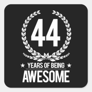 44e verjaardag (44 jaar Geweldige) Vierkante Sticker