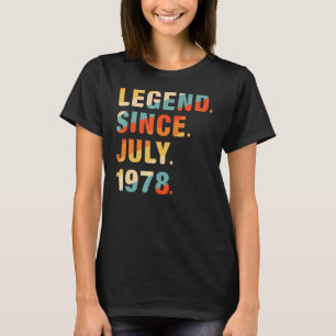 44e verjaardag 44 jaar oude leggende sinds juli 19 t-shirt