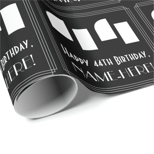 44e verjaardag: Art Deco geïnspireerd look "44" & Cadeaupapier (Rol Hoek)