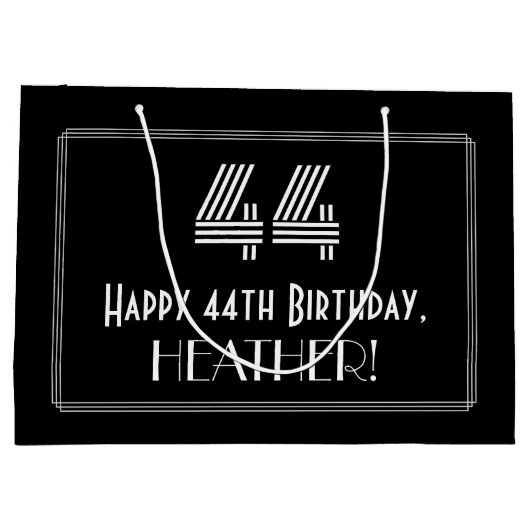 44e verjaardag — Art Deco geïnspireerd look "44" & Groot Cadeauzakje (Achterkant)