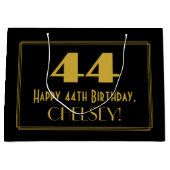 44e verjaardag — Art Deco geïnspireerd look "44" & Groot Cadeauzakje (Voorkant)