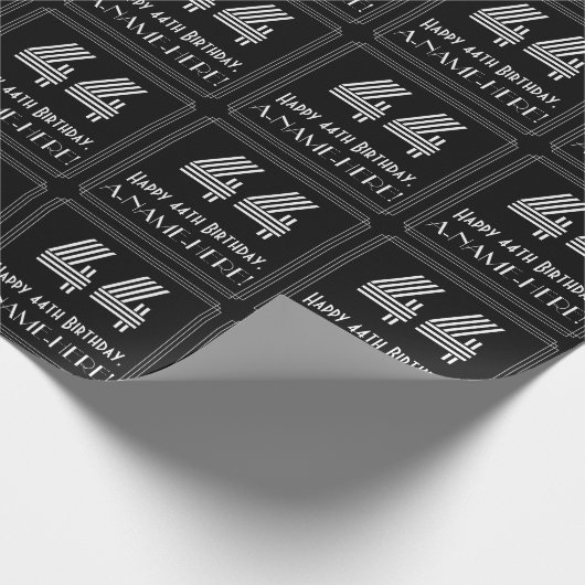 44e verjaardag: Art Deco geïnspireerd look "44" w  Cadeaupapier (Hoek)