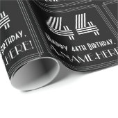 44e verjaardag: Art Deco geïnspireerd look "44" w  Cadeaupapier (Rol Hoek)